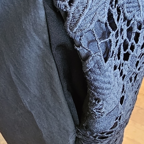 Kensie Black Lace Ruffle Neck Pocket Mini Dress Size S - Picture 7 of 10